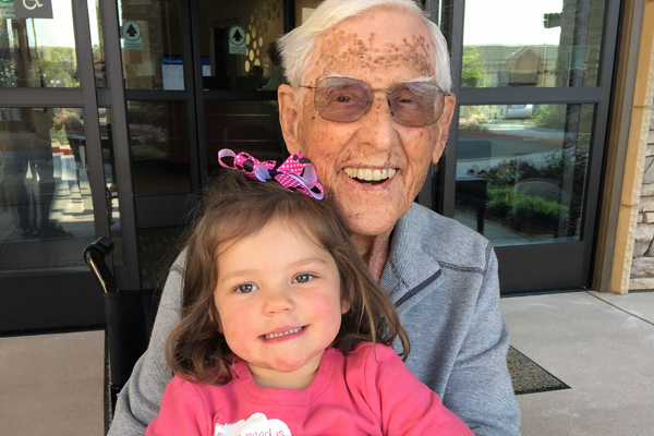 grandfather with granddaughter